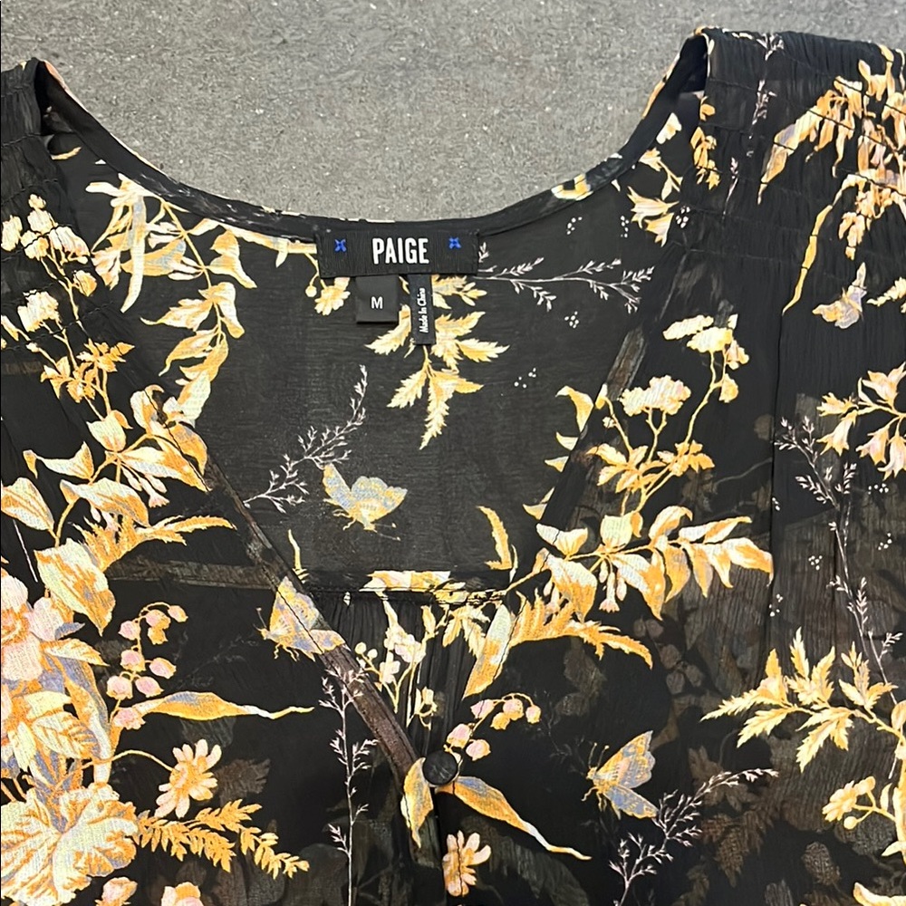 PAIGE Black and Yellow Wrap Blouse